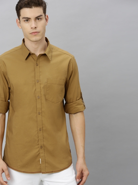 

Roadster Men Khaki Regular Fit Solid Casual Shirt