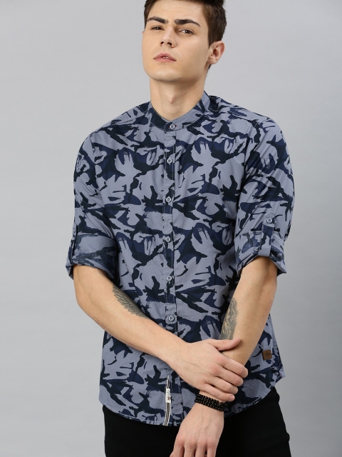 

Roadster Men Navy Blue Regular Fit Printed Casual Shirt