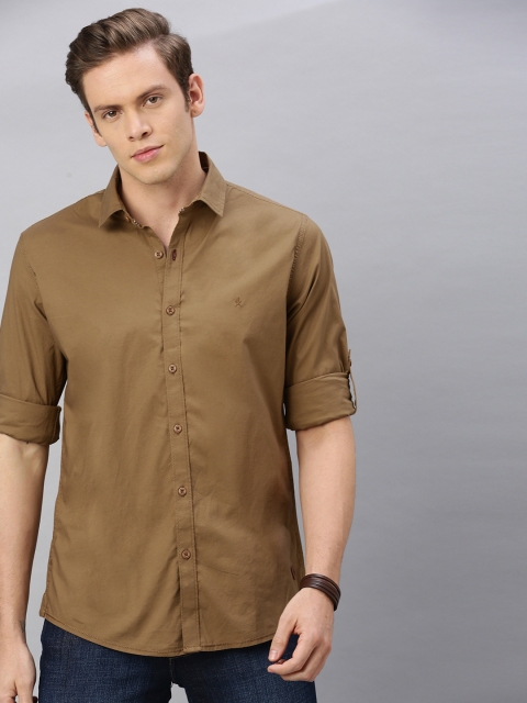 

Roadster Men Khaki Slim Fit Solid Casual Shirt