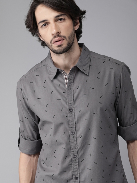 

Roadster Men Taupe Regular Fit Printed Casual Shirt