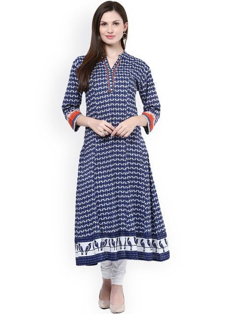 

Bhama Couture Blue Printed Anarkali Kurta