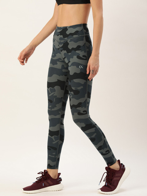 

Calvin Klein Jeans Women Grey & Black Camouflage Printed LOGO TAPE Tights