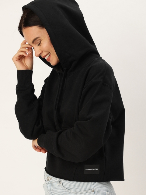 

Calvin Klein Jeans Women Black Solid Hooded Sweatshirt
