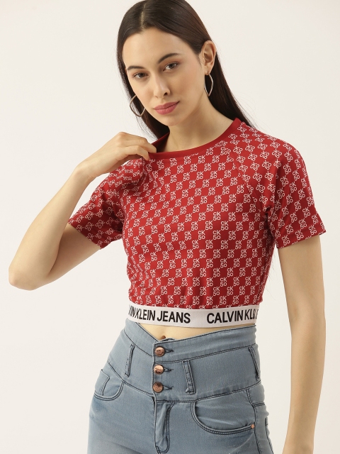 

Calvin Klein Jeans Women Red & White Printed T-shirt