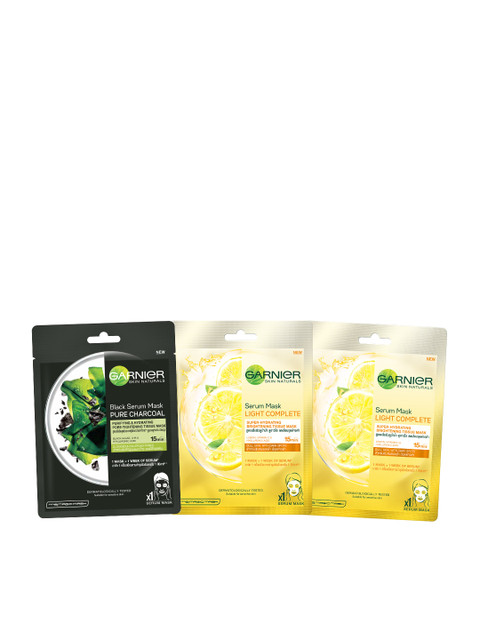 

Garnier Skin Naturals Women Set of 3 Face Masks, Yellow
