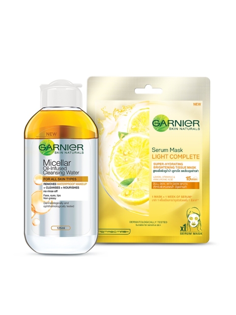

Garnier Skin Naturals Set of Light Complete Mask & Micellar Oil-Infused Cleansing Water, Yellow