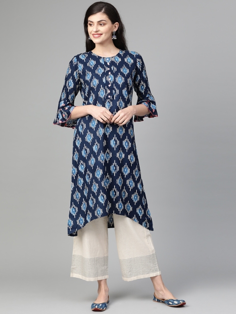 

Anubhutee Women Blue & White Printed A-Line Kurta