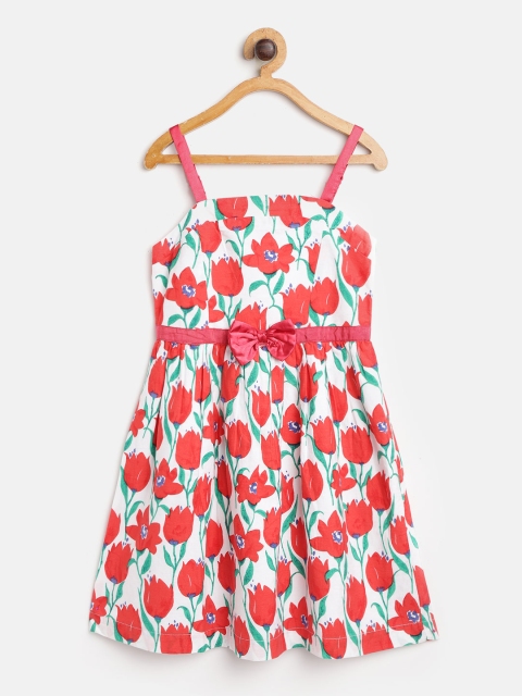 

Nauti Nati Girls Red & White Floral Print A-Line Dress
