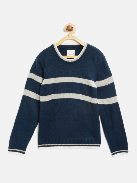 

Nauti Nati Boys Navy Blue & Grey Striped Pullover Sweater