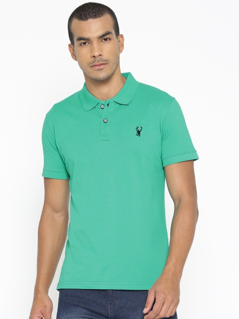 

PORTBLAIR Men Green Solid Polo Collar T-shirt