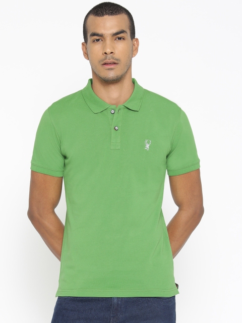 

PORTBLAIR Men Green Solid Polo Collar T-shirt
