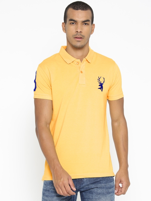

PORTBLAIR Men Yellow Solid Polo Collar T-shirt