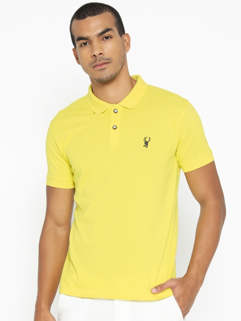 

PORTBLAIR Men Yellow Solid Polo Collar T-shirt