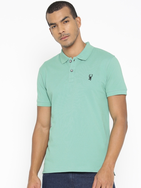 

PORTBLAIR Men Green Solid Polo Collar T-shirt