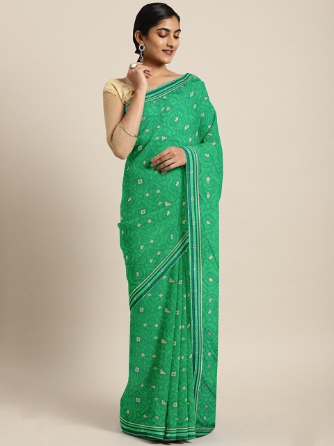 

Soch Green & Blue Pure Georgette Printed Saree