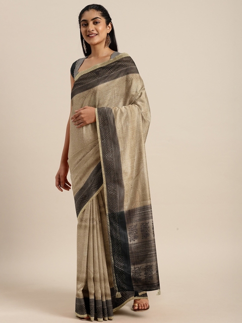 

Soch Beige & Black Art Silk Woven Design Saree