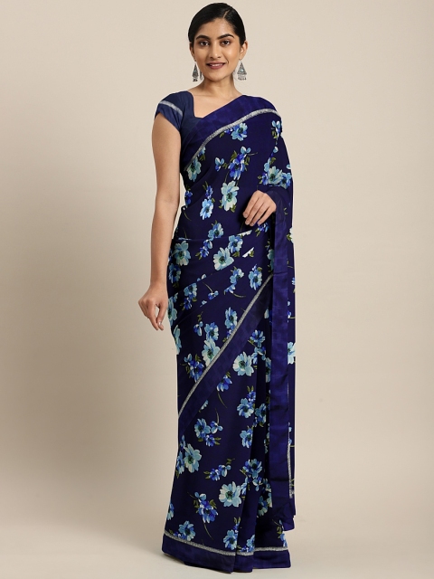 

Soch Navy Navy Blue Printed Pure Georgette Saree