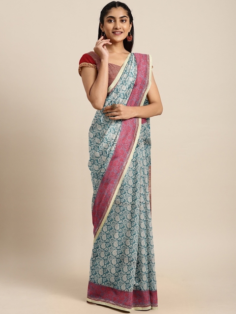 

Soch Teal & Red Art Silk Woven Design Saree