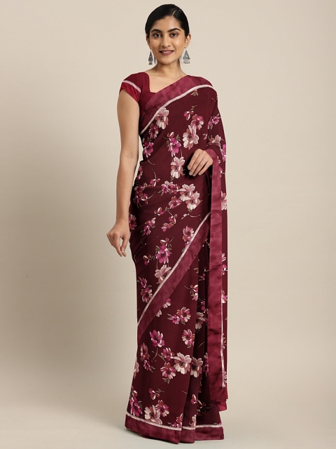 

Soch Maroon & Pink Pure Georgette Printed Saree