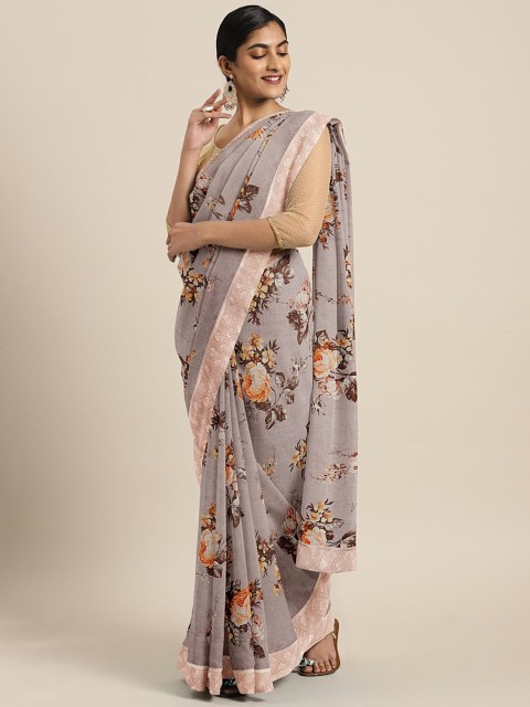

Soch Mauve Printed Pure Georgette Saree
