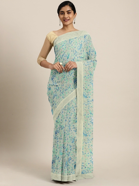 

Soch Green & Blue Pure Georgette Printed Saree