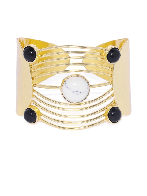 

ARUS Gold-Toned & Turquoise Stone Studded Cuff