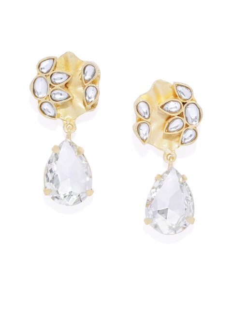 

Pipa Bella White & Silver-Plated Contemporary Drop Earrings