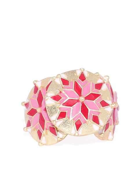 

Pipa Bella Women Gold-Plated & Red Adjustable Finger Ring