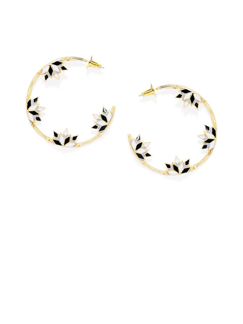 

Pipa Bella Gold-Plated & Black Circular Hoop Earrings