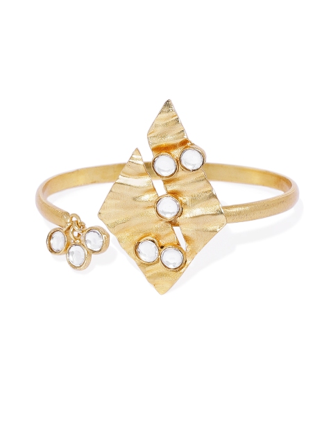 

Pipa Bella Brass Gold-Plated Kundan Studded Cuff Bracelet