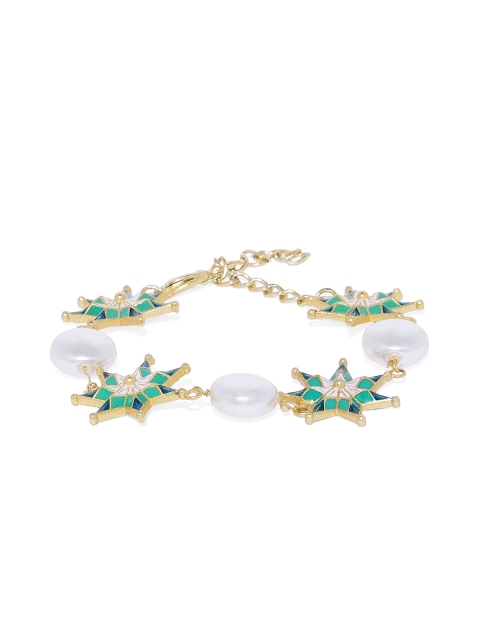 

Pipa Bella Green Gold Plated Link Bracelet