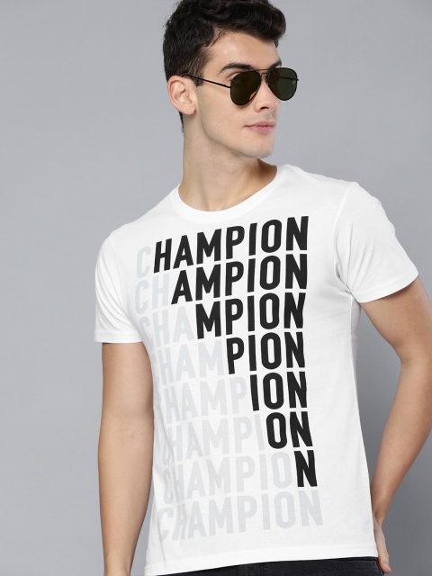 

HERE&NOW Men White Printed Round Neck T-shirt