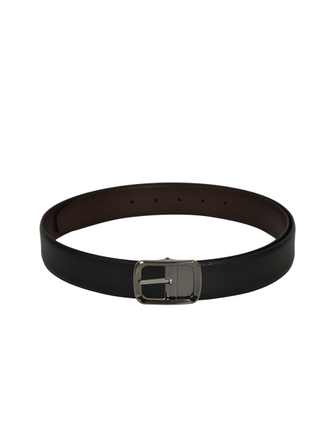 

Second SKIN Men Black & Coffee Brown Textured Reversible Leather Belt