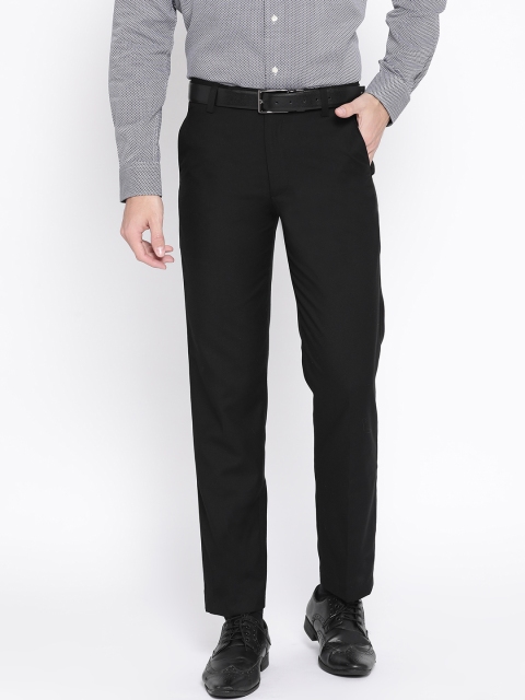 

Luxrio Men Black Slim Fit Solid Formal Trousers