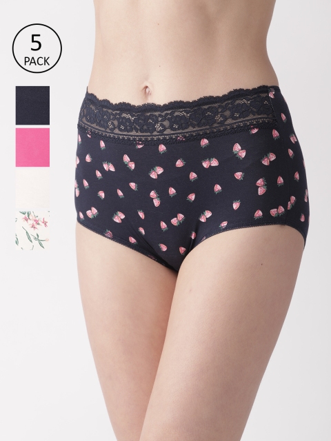 

Marks & Spencer Women Pack of 5 Hipster Briefs T611252X, Navy blue