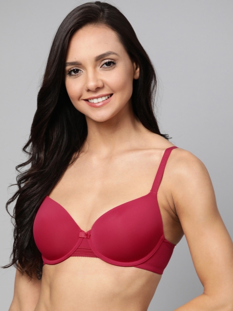 

Marks & Spencer Magenta Solid Underwired Lightly Padded T-shirt Bra T332252
