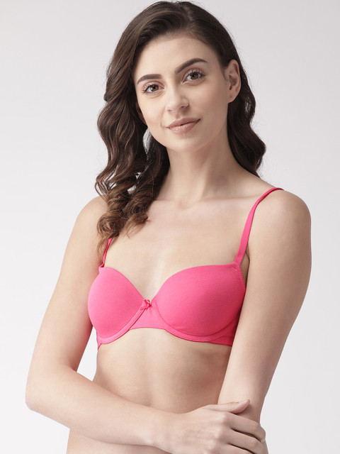 

Marks & Spencer Pink Solid Underwired Lightly Padded T-shirt Bra T330350X