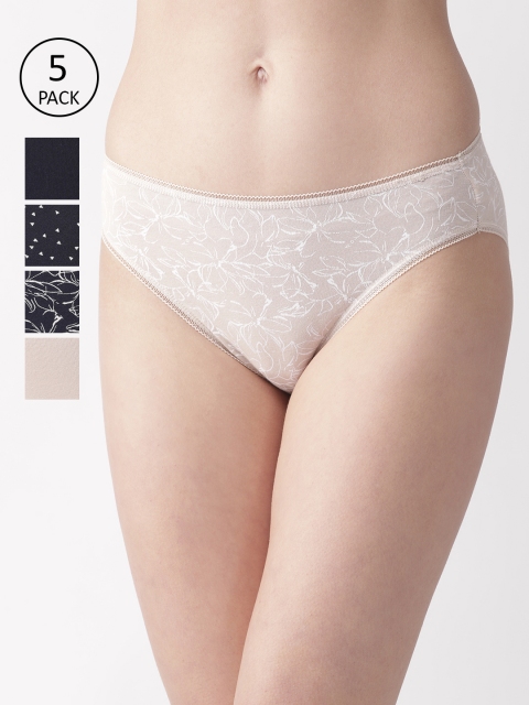 

Marks & Spencer Women Pack of 5 Basic Briefs T611235X, Navy blue