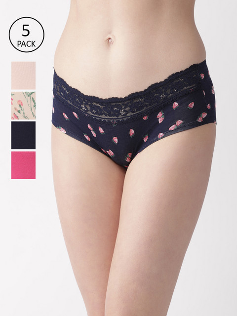 

Marks & Spencer Women Pack of 5 Boy Shorts T616405S, Navy blue