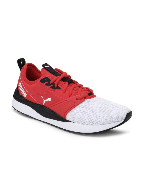 

Puma Unisex White & Red Pacer Next FFWD Colourblocked Sneakers