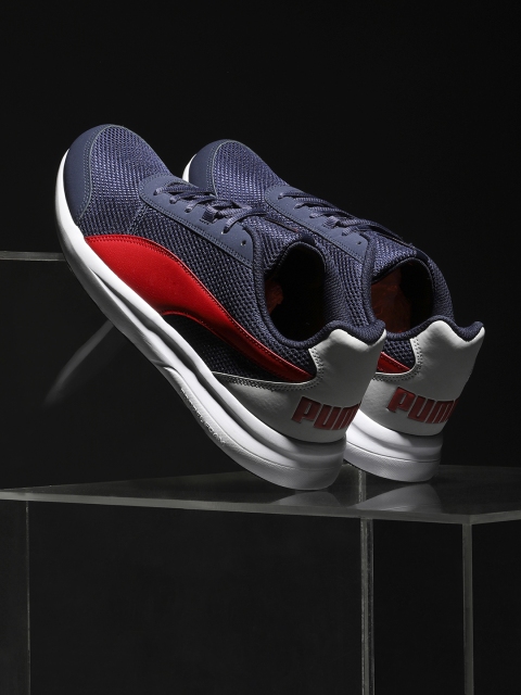 

Puma Men Navy Blue & Red Escaper Star IDP Sneakers