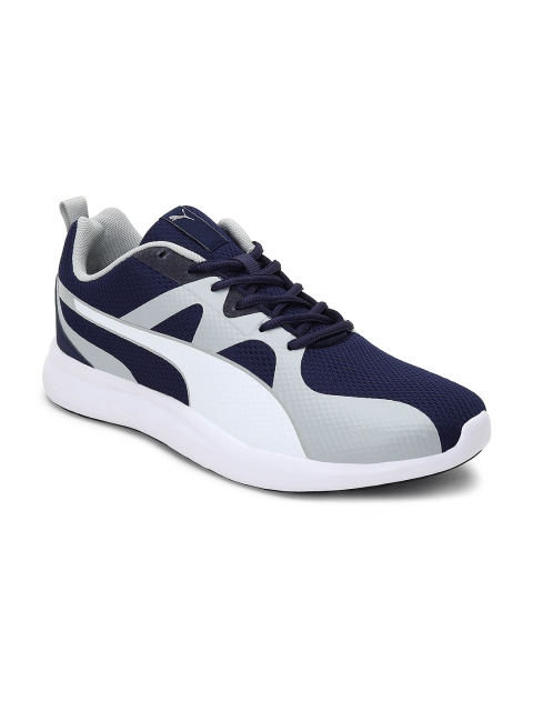 

Puma Men Navy Blue Woven Design Sneakers