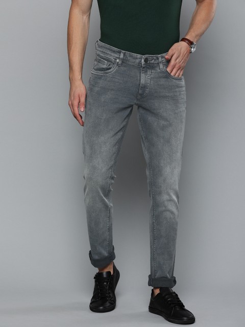 

Louis Philippe Jeans Men Grey Comfy Tapered Fit Low-Rise Clean Look Stretchable Jeans