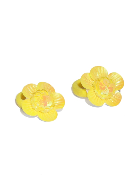 

Toniq Kids Girls Yellow Set of 2 Embellished Ponytail Holders