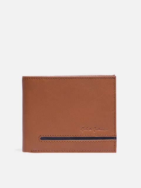 

Mast & Harbour Men Brown Solid Leather Two Fold Wallet