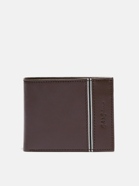 

Mast & Harbour Men Brown Solid Leather Two Fold Wallet