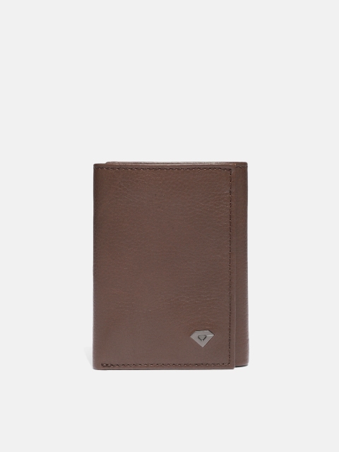 

INVICTUS Men Brown Solid Leather Three Fold Wallet