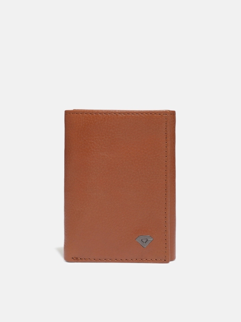 

INVICTUS Men Brown Solid Leather Three Fold Wallet