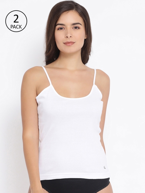 

Macrowoman W-Series Women Pack of 2 White Solid Camisoles MW2311