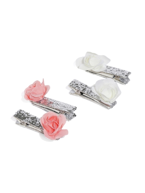 

Toniq Kids Set of 4 Embellished Alligator Hair Clips, Cream